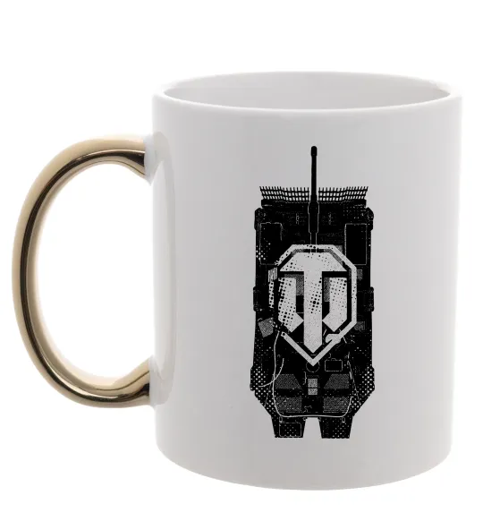 Чашка с цветной ручкой World of Tanks STRV Золото фото