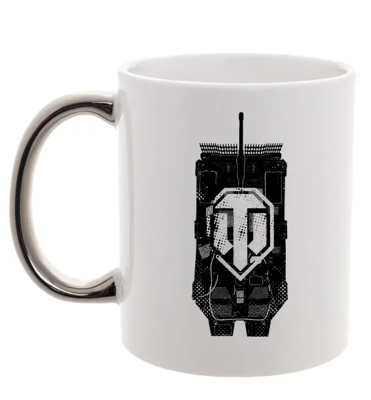 Чашка с цветной ручкой World of Tanks STRV Серебро фото