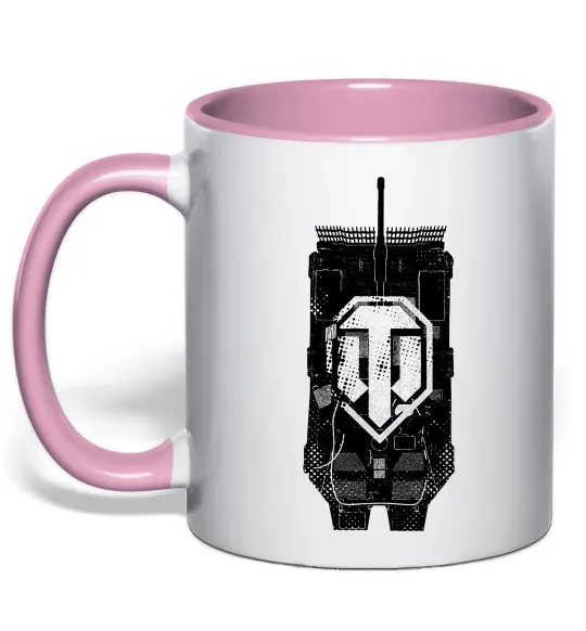 Чашка с цветной ручкой World of Tanks STRV Нежно розовый фото