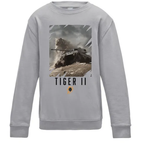 Дитячий світшот WoT Tiger II Сірий меланж фото