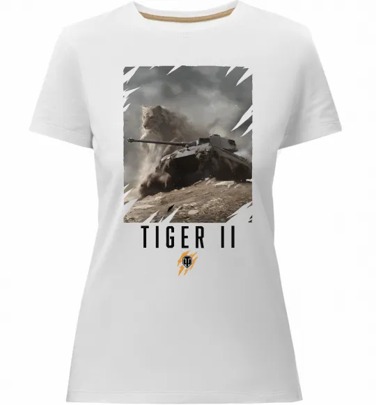Жіноча преміум футболка WoT Tiger II Білий фото