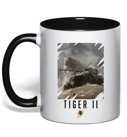 Чашка з кольоровою ручкою WoT Tiger II Чорний фото