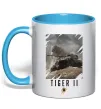 Чашка з кольоровою ручкою WoT Tiger II Блакитний фото