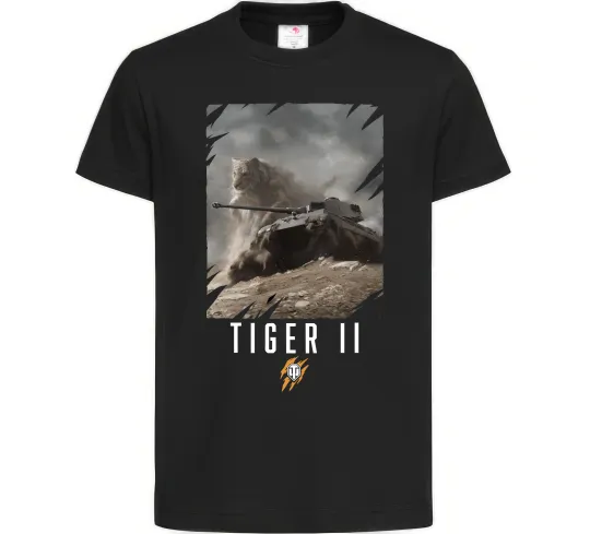 Дитяча футболка WoT Tiger II Чорний фото