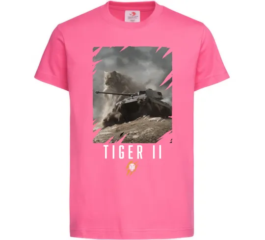 Дитяча футболка WoT Tiger II Яскраво-рожевий фото