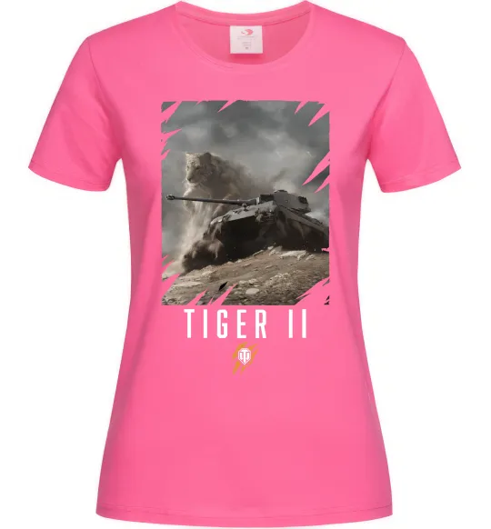 Жіноча футболка WoT Tiger II Яскраво-рожевий фото