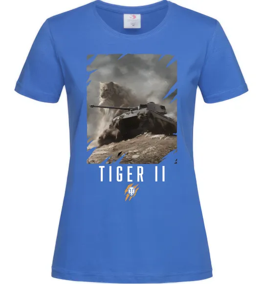 Жіноча футболка WoT Tiger II Яскраво-синій фото