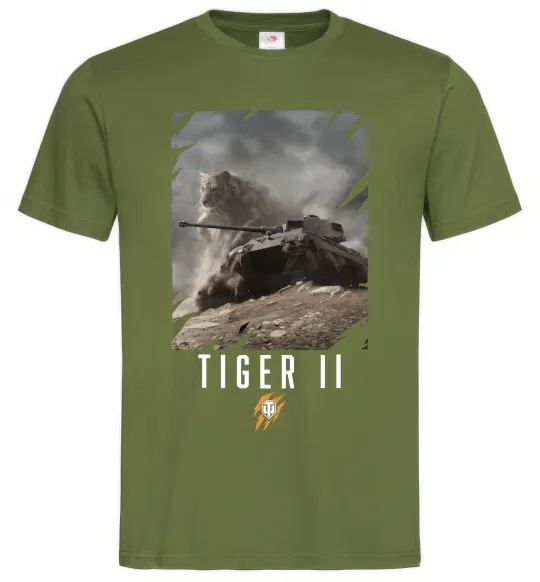 Чоловіча футболка WoT Tiger II Оливковий фото