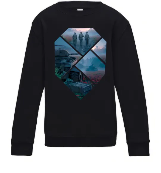 Дитячий світшот WoT collage Чорний фото