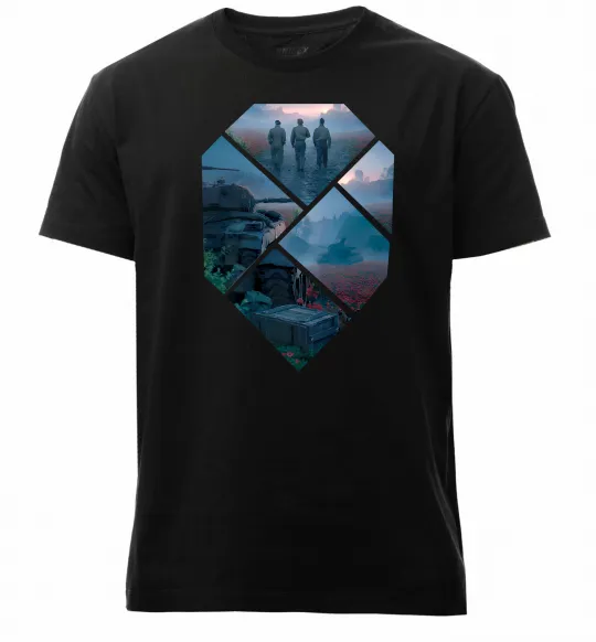 Чоловіча преміум футболка WoT collage Чорний фото