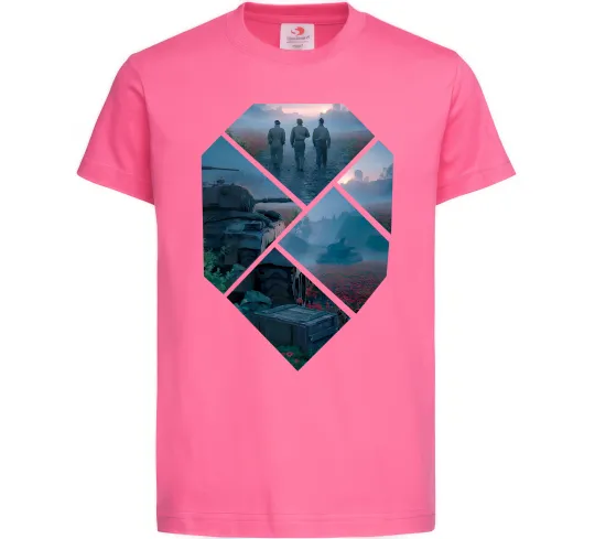 Дитяча футболка WoT collage Яскраво-рожевий фото