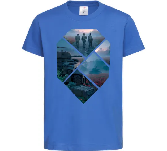 Дитяча футболка WoT collage Яскраво-синій фото