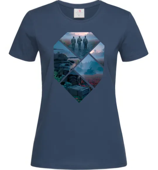 Жіноча футболка WoT collage Темно-синій фото