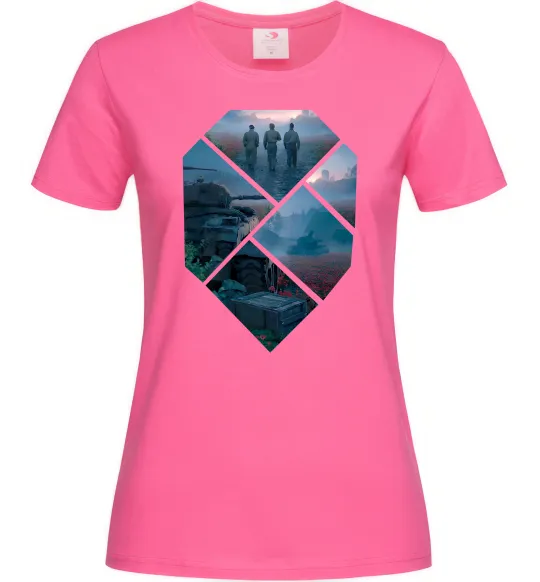 Жіноча футболка WoT collage Яскраво-рожевий фото