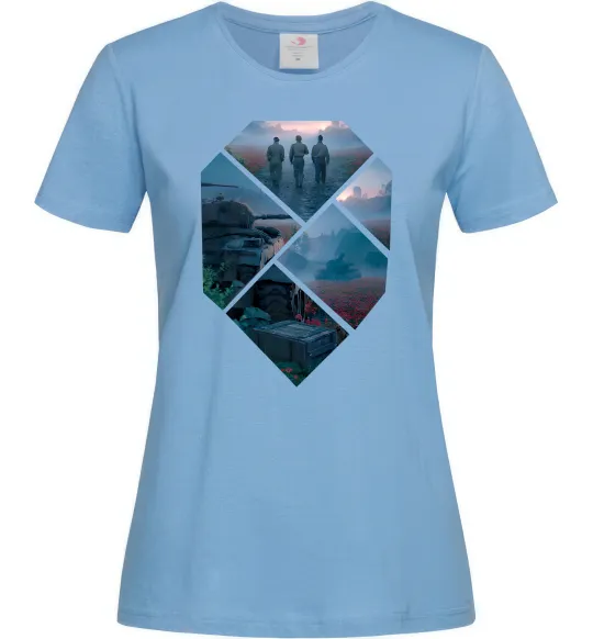 Жіноча футболка WoT collage Блакитний фото