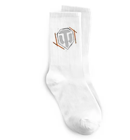 Шкарпетки World of Tanks logo spray Білий фото