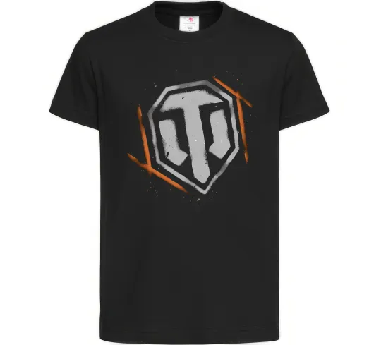 Дитяча футболка World of Tanks logo spray Чорний фото