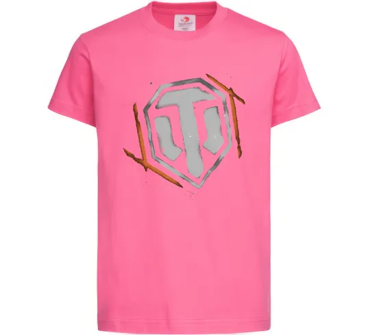 Дитяча футболка World of Tanks logo spray Яскраво-рожевий фото