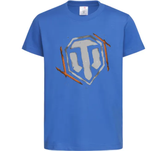 Дитяча футболка World of Tanks logo spray Яскраво-синій фото