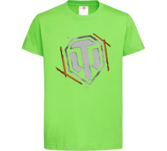 Дитяча футболка World of Tanks logo spray Лаймовий фото