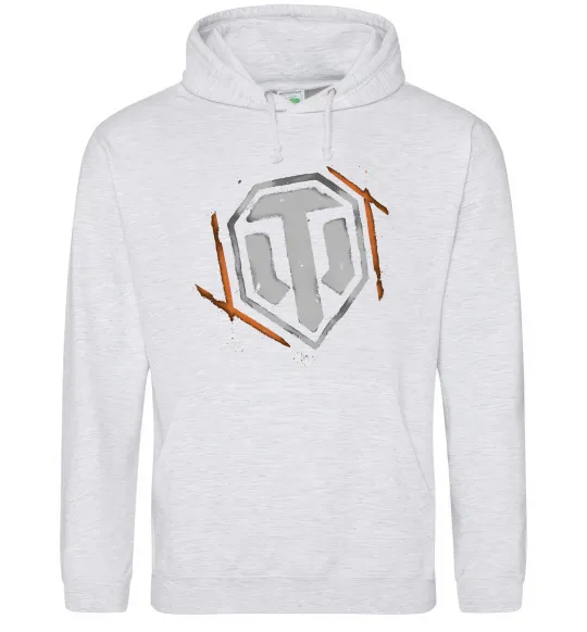 Жіноча толстовка (худі) World of Tanks logo spray Сірий меланж фото