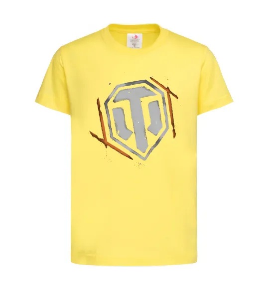 Дитяча футболка World of Tanks logo spray Лимонний фото