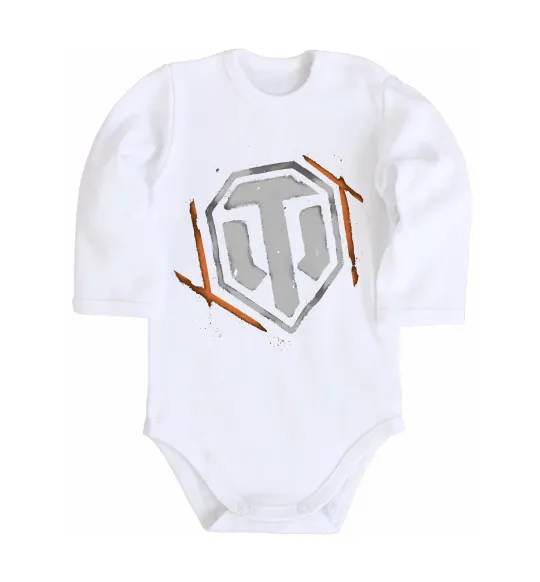 Дитячий бодік World of Tanks logo spray Білий фото