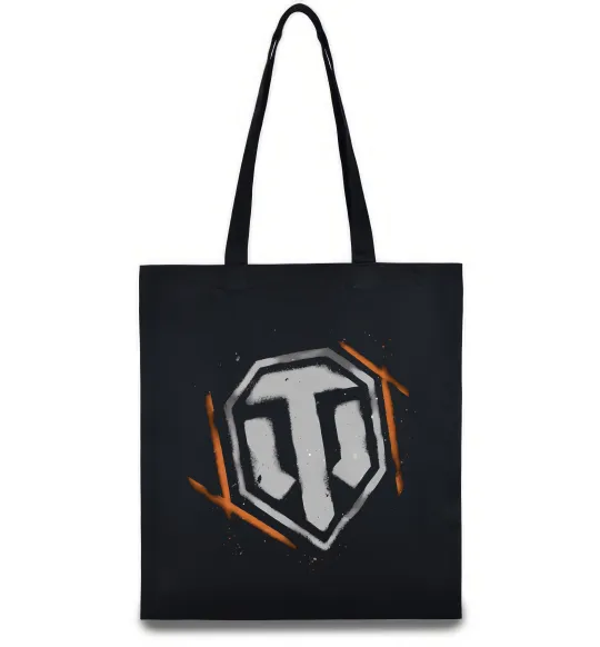 Еко-сумка World of Tanks logo spray Чорний фото