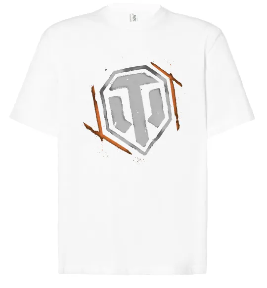 Футболка Оверсайз World of Tanks logo spray Білий фото