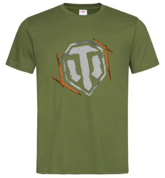 Чоловіча футболка World of Tanks logo spray Оливковий фото