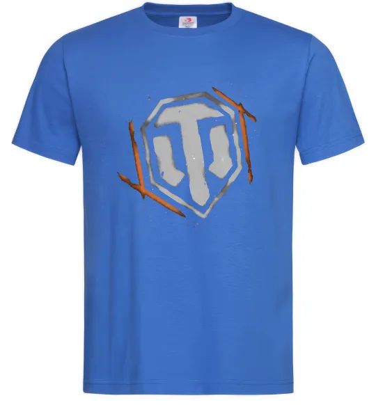 Чоловіча футболка World of Tanks logo spray Яскраво-синій фото