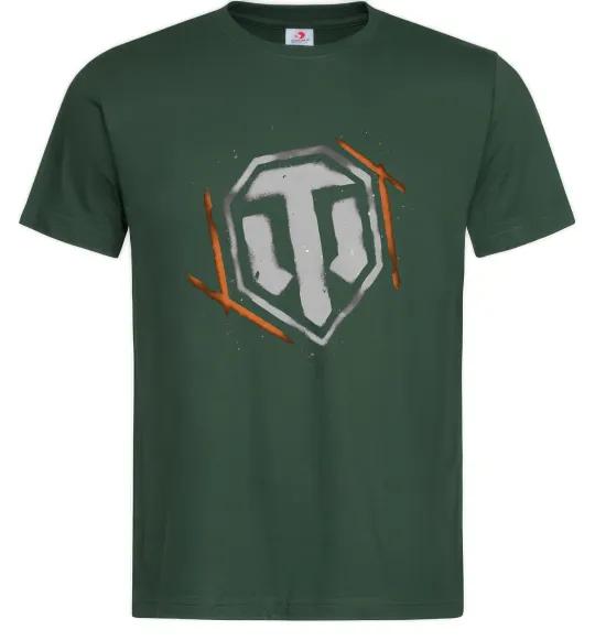 Чоловіча футболка World of Tanks logo spray Темно-зелений фото