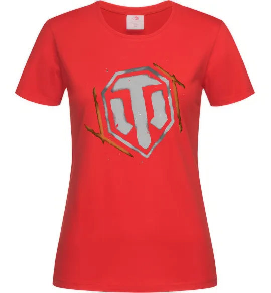 Жіноча футболка World of Tanks logo spray Червоний фото