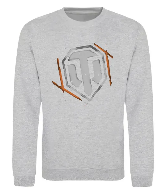 Світшот World of Tanks logo spray Сірий меланж фото