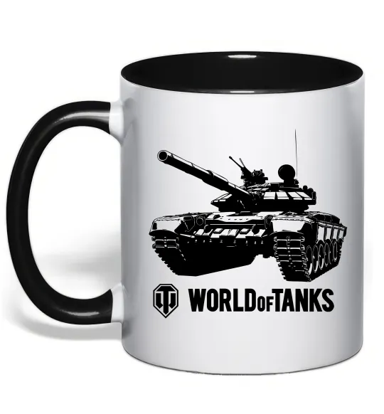 Чашка з кольоровою ручкою World of Tank Чорний фото