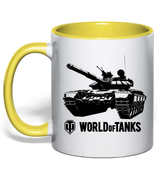 Чашка з кольоровою ручкою World of Tank Лимонний фото