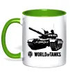 Чашка з кольоровою ручкою World of Tank Лаймовий фото