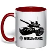 Чашка з кольоровою ручкою World of Tank Червоний фото