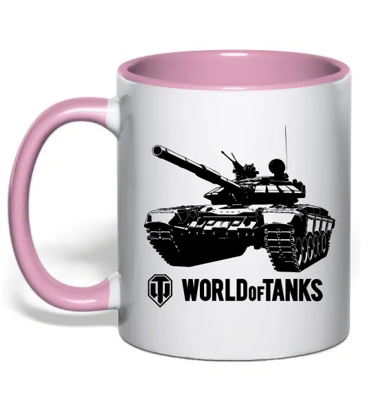 Чашка з кольоровою ручкою World of Tank Ніжно рожевий фото