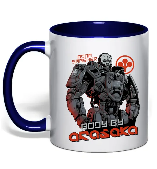 Чашка з кольоровою ручкою Cyberpunk Adam Smasher Глибокий темно-синій фото