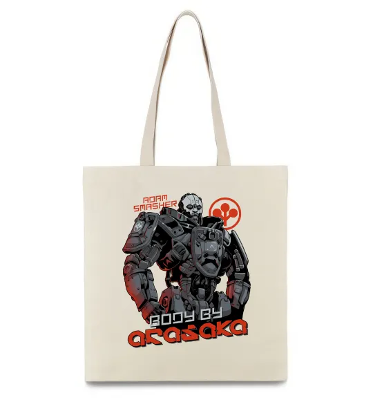 Еко-сумка Cyberpunk Adam Smasher Бежевий фото