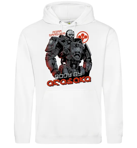 Чоловіча толстовка (худі) Cyberpunk Adam Smasher Білий фото