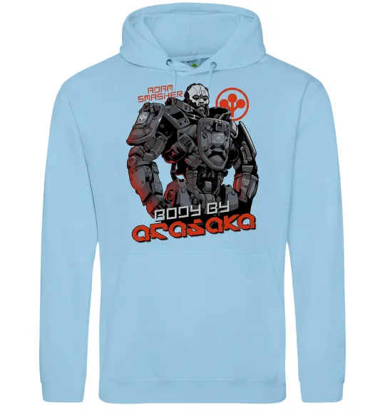 Чоловіча толстовка (худі) Cyberpunk Adam Smasher Блакитний фото