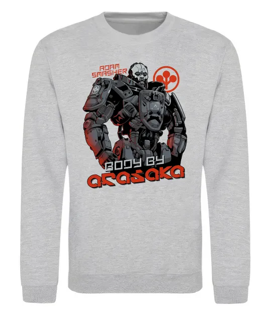 Світшот Cyberpunk Adam Smasher Сірий меланж фото