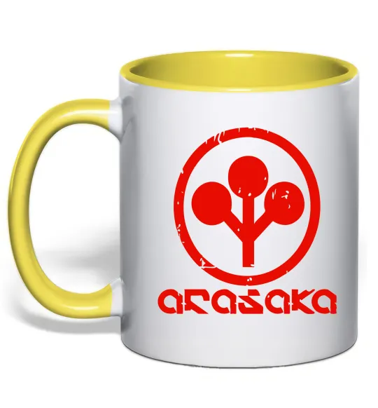 Чашка з кольоровою ручкою Cyberpunk Arasaka Сонячно жовтий фото