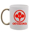 Чашка з кольоровою ручкою Cyberpunk Arasaka Золото фото