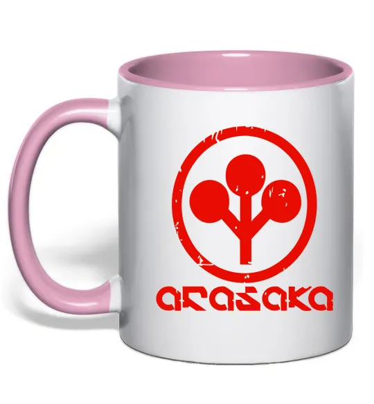 Чашка з кольоровою ручкою Cyberpunk Arasaka Ніжно рожевий фото