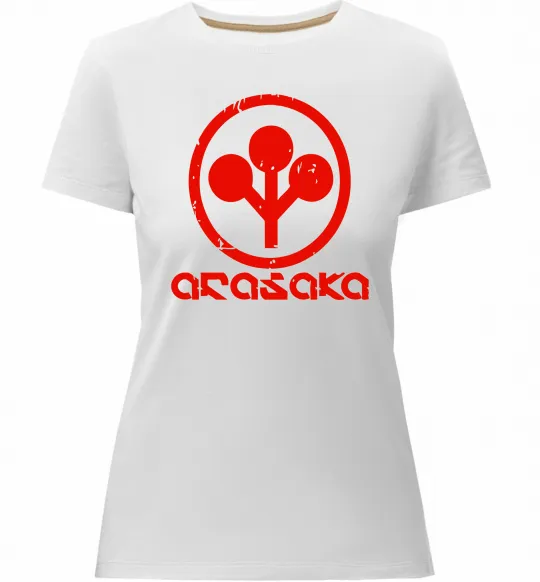 Жіноча преміум футболка Cyberpunk Arasaka Білий фото