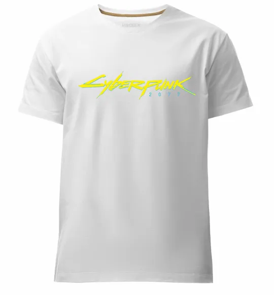 Мужская премиум футболка Cyberpunk2077 logo Белый фото