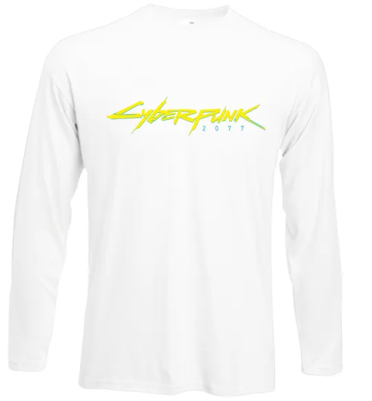 Лонгслив Cyberpunk2077 logo Белый фото